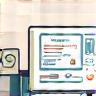 Strategic Planning icon with a whiteboard and charts