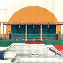 Sports Facility Consulting icon showing stadium blueprints