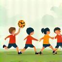 Youth Sports Development icon showing children engaged in sports